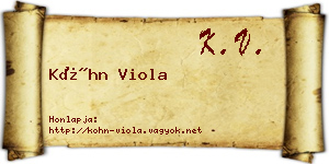 Kóhn Viola névjegykártya